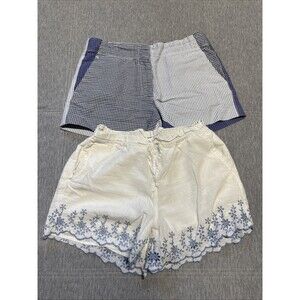 Lot Girls 10-12 Crewcuts Shorts‎ Frankie Chino Blue - Gap Eyelet Gaze White